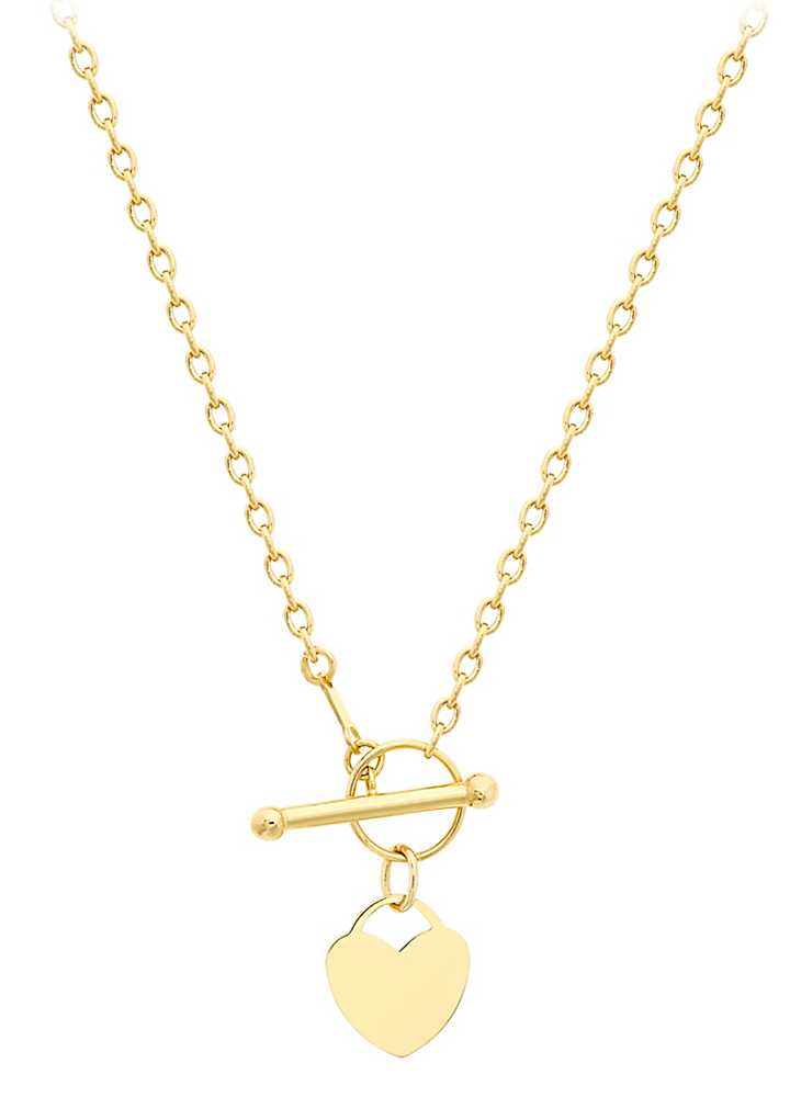 9ct Gold TBar Heart Necklace Grattan